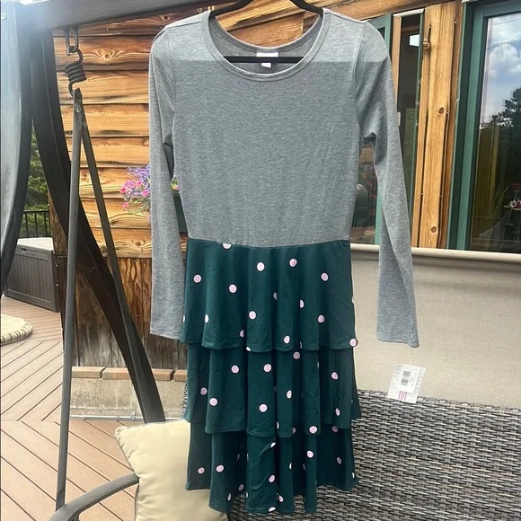 long sleeve green polka dot dress GREEN POLKA MAXI main image 1